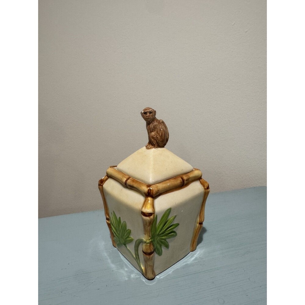 American Atelier Sugar Bowl & Lid Monkey Porcelain 5029 - Discontinued AA
